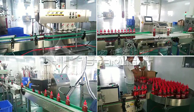 調味番茄醬灌裝生產線灌裝細節展示